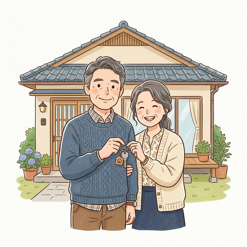 不動産売却のご契約や売買手続きを開始するイメージイラスト