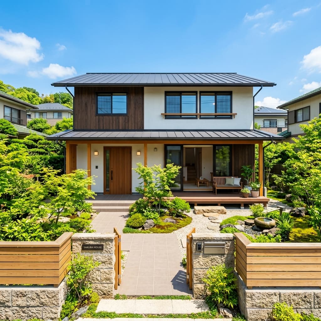 温かみのある日本のマイホーム(一戸建て)